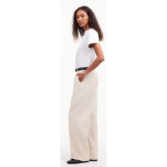 Madewell Slouchy Stretch Drapey Twill Trousers in‎ Stone Size 4 - Picture 5 of 11